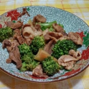 ブロッコリーと豚肉のピリ辛塩炒め